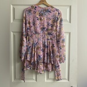 Altar'd State Pink and Purple Floral Blouse